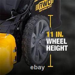 Tondeuse à gazon autotractée à essence Dewalt 163cc Brigg+Stratton à propulsion arrière 3-en-1