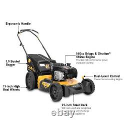 Tondeuse à gazon poussée Cub Cadet à moteur à essence 140 cm³, 3-en-1, 6 positions renforcées