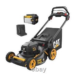 Tondeuse à gazon sans fil Cat DG671 autopropulsée 60V 21 pouces avec batterie et chargeur