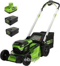 Tondeuse à gazon sans fil autoportée 60V 21 pouces avec batteries 4Ah/chargeur double port rapide