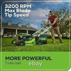 Tondeuse à gazon sans fil autoportée 60V 21 pouces avec batteries 4Ah/chargeur double port rapide