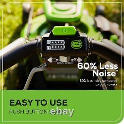 Tondeuse à gazon sans fil autoportée 60V 21 pouces avec batteries 4Ah/chargeur double port rapide