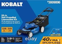 Tondeuse autoportée Kobalt Gen4 40v 20in avec batterie 6ah et chargeur inclus