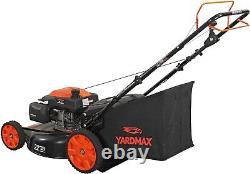 YARDMAX 22 pouces 201cc Sélection PACE 6 vitesses CVT Roue arrière motrice haute à roue noire